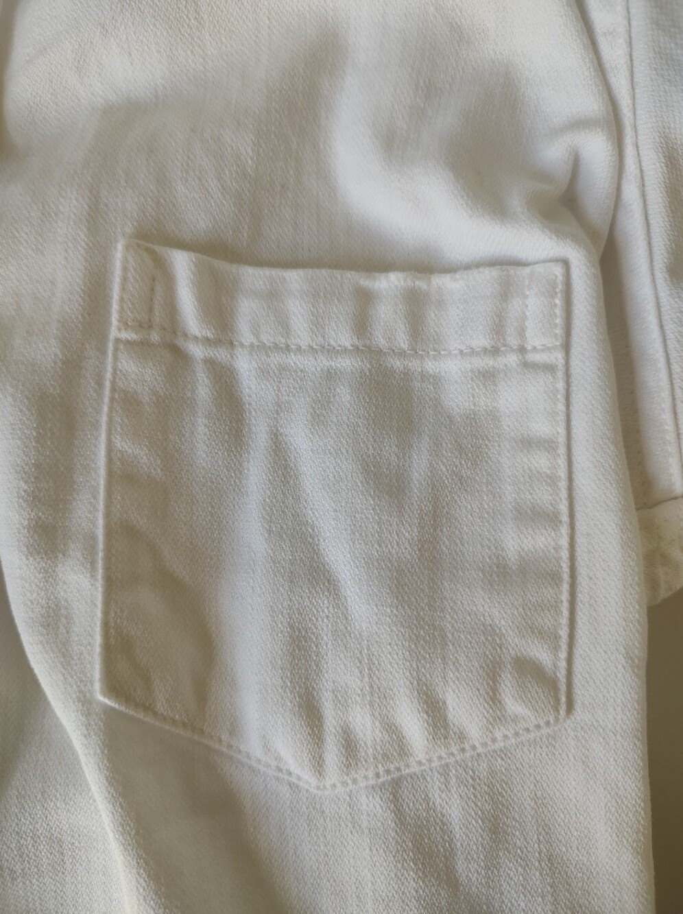 Frank & Eileen BARRY Distressed Button-Up Shirt White ALTERED - Picture 8 of 14